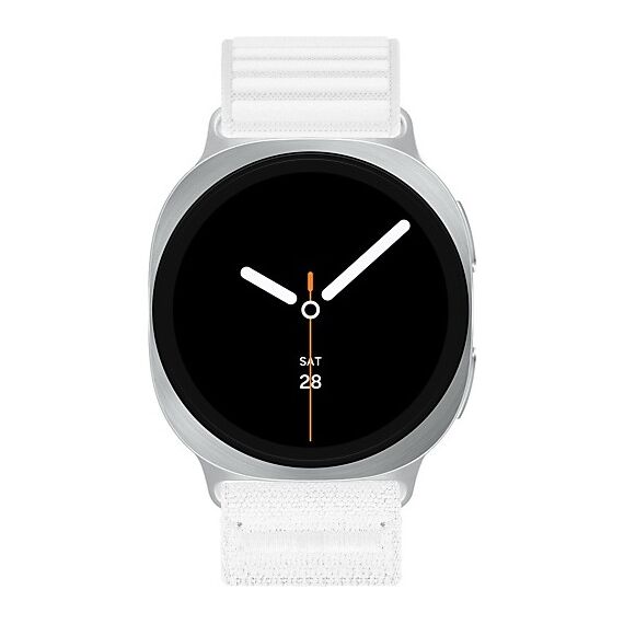 Galaxy Watch 8 | 40 мм | Silver | Fabric/White | M/L, Тип ремешка : Fabric, Размер корпуса : 40 мм, Цвет: Silver, Цвет ремешка: White, Размер ремешка : M/L, Подключение часов : Bluetooth / Wi-Fi, изображение 3